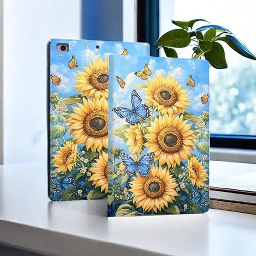 for Microsoft Surface Pro 8-13" 2021 Tablet Case,Auto Wake/Sleep,Adjustable Stand Protective Cover - Sunflower Butterfly