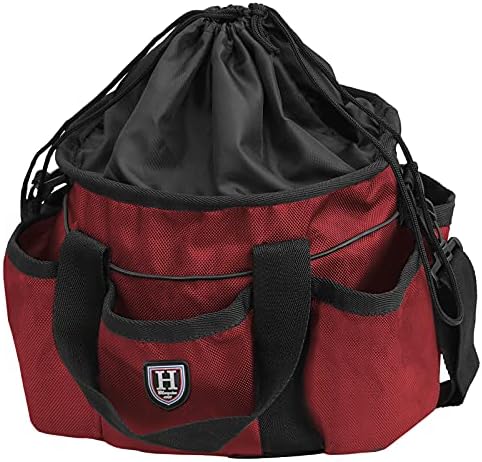 Harrison Howard Premium Multipurpose Durable Horse Grooming Organizer Bag Cleaning Supply Tote Bag-Ruby Red