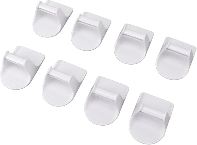 8 Pack Spray Bottle Holder Wall Mount with Strong Adhesive ABS Hanger for Cabinet Organization and Space Saving Storage