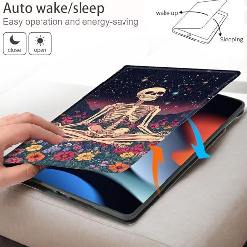 Bxgolkgd Tablet Case for Samsung Galaxy Tab S5e 10.5 Inch 2019,Shockproof Stand Cover with Heat Dissipation,Auto Wake/Sleep Function,Skeleton Yoga Starry Sky