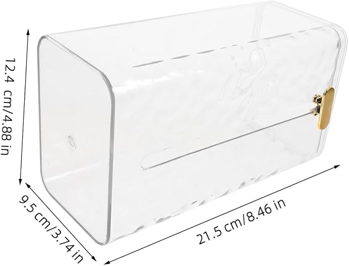 GLEAVI Box Wall Mounted Tissue Holder Transparent Bathroom Tissue Storage Box Towel Dispenser Multi Functional Napkin Organizer for Kitchen and Toilet Space Saving