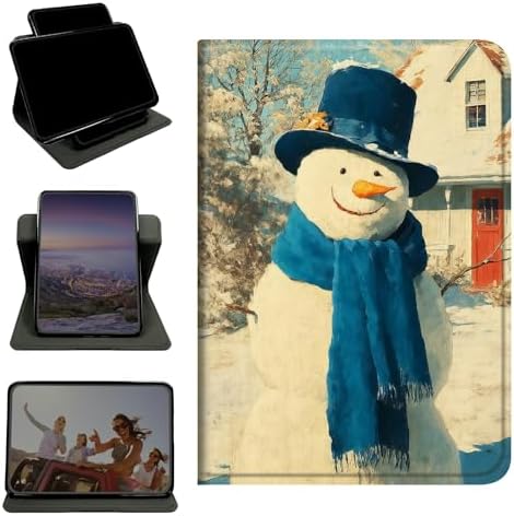 Case for Samsung Galaxy Tab S9 11"/S9 FE 2023/S10 FE/S10 Lite 10.9" 2025, 360 Degree Rotating Stand with Multi-Angle Vertical & Horizontal Viewing Shockproof Shell, Blue Towel Snowman