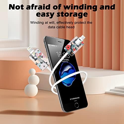 Cute Flowers Cable Protector for iPhone Type-c Charger,Red Roses Camellia Green Leaves Bouquet Pattern 4 PCS Set Cable Protector for Women Girls Kids Teen,Cable Chomper,Phone Charger Saver-Clear