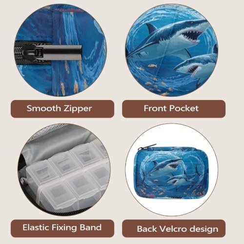 Travel Pill Organizer Underwater Shark Small Pill Case