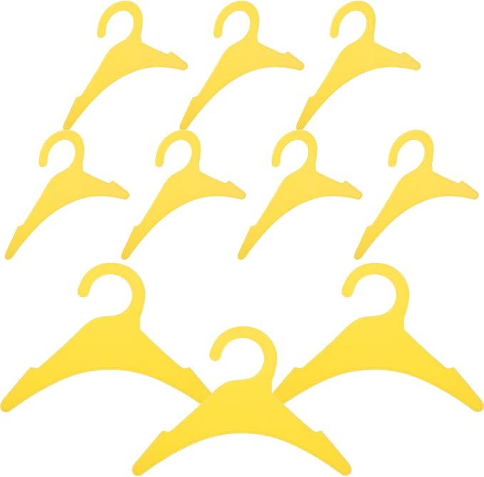 Alasum 10pcs Pet Clothing Hanger Plastic Yellow Large for Hanging Garments | Smooth Lightweight Build, Not Easy to Deform, Practical Organizer for Outdoor Use, Supports Pet Apparel Storage and Display