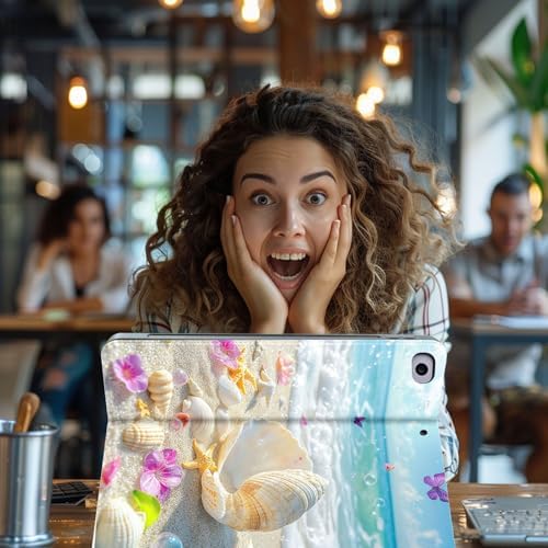 for Microsoft Surface Pro 8-13" 2021 Tablet Case,Auto Wake/Sleep,Adjustable Stand Protective Cover - Seashell Beach