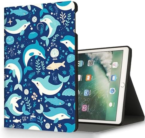 for Microsoft Surface Pro 8-13" 2021 Tablet Case,Auto Wake/Sleep,Adjustable Stand Protective Cover - Ocean Dolphin