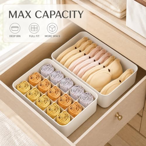 Underwear Organizer for Drawers, Stackable Drawer Divider for Underwear and Socks, for Wardrobe