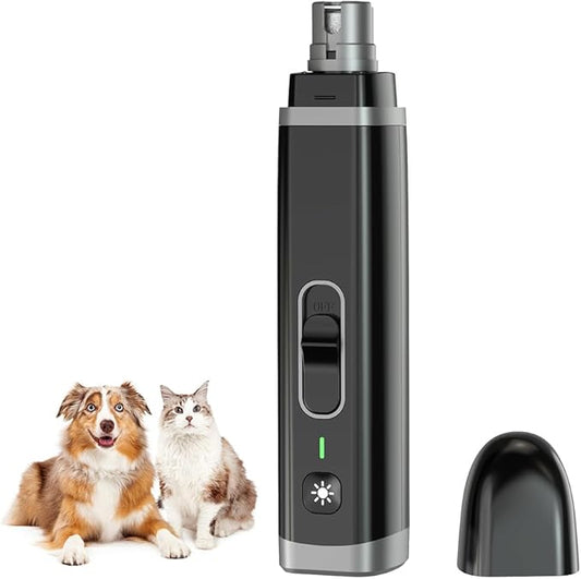 Pet Nail Grinder for Dogs & Cats, 2-Speed Electric Pet Nail Trimmer with LED Light, Painless Paws Grooming & Smoothing for Small Medium Large Dogs & Cats, Black