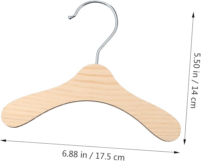 Abaodam 10Pcs Wooden Pet Clothes Hangers Dog Apparel Rack for Organizing Pet Clothing for Cats Dogs for Pet Owners Portable Design for Easy Storage