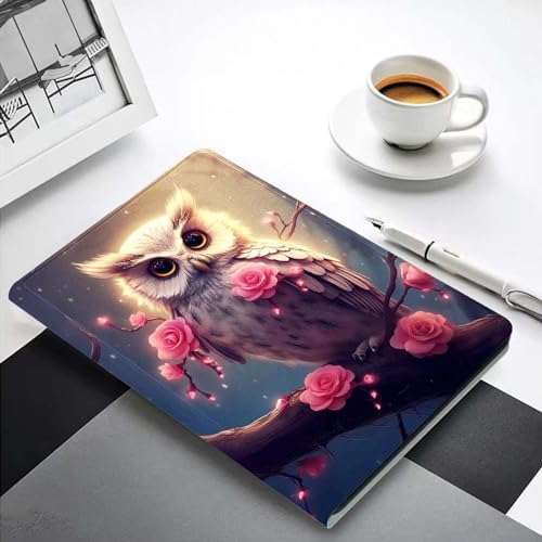 for Samsung Galaxy Tab S6 10.5" Tablet Case(Model SM-T860/T865/T867) 2019 Release,Premium Leather Folio Stand Auto Wake/Sleep,Multiple Viewing Stand,Cute Owl and Flowers