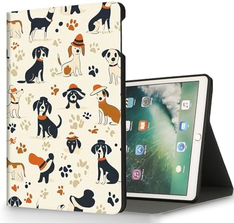 for Microsoft Surface Pro X/Pro X Plus-13 2019/2020/2021/2024 Tablet Case,Auto Wake/Sleep,Adjustable Stand Protective Cover - Cartoon Dog Pattern