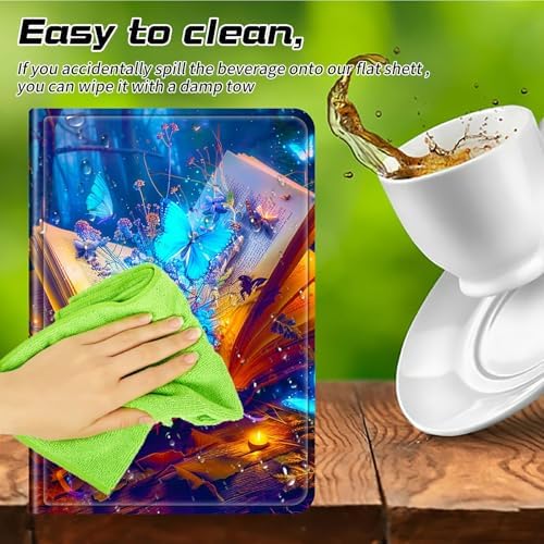 Universal Tablet Case for T-Mobile Revvl Tab 2 10.1" 2025/Revvl Tab 5G 10.36" 2023, 360 Degree Rotating Kickstand Protective Stand PU Leather Shell Cover for 9"-10.5", Book Blue Butterfly