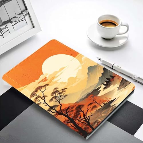 for Samsung Galaxy Tab A 8.4 Tablet Case SM-T307,Premium Leather Folio Stand Auto Wake/Sleep,Multiple Viewing Stand,Nature Landscape Valley River Sunset