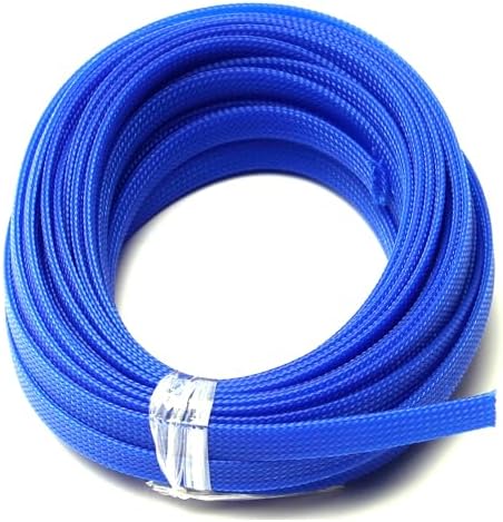 Othmro 32.8ft Length Expandable PET Flexible Braided Cable Sleeves 0.39in Width Wire Loom Sleeving and Organizers Flexible Wire Mesh Sleeves for TV Audio PC Computer Cords from Pet Chewing Blue