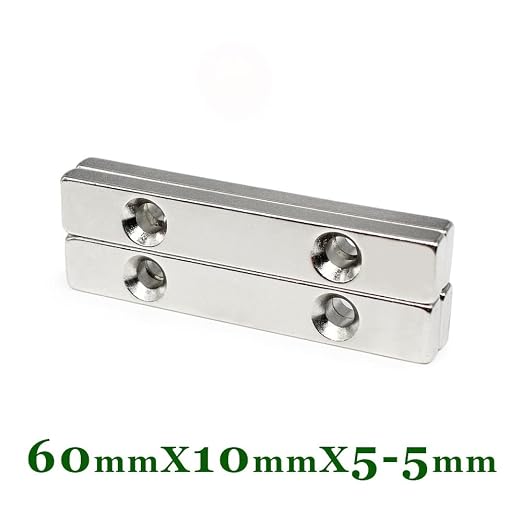 1/2/5/10/15/20PCS 60x10x5-5mm Block Magnetic Holes 5mm 60x10x5-5 Strip Neodym Magnets(2PCS)