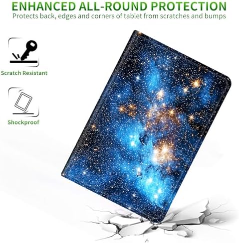 Case for Samsung Galaxy Tab S10+ Plus 2024/ S9 FE Plus/ S9 Plus 12.4" 2023 | Slim Leather Smart Cover with Multi-Angle Anti-Slip Stand [Auto Wake/Sleep] Shell for Women Men, Blue Galaxy