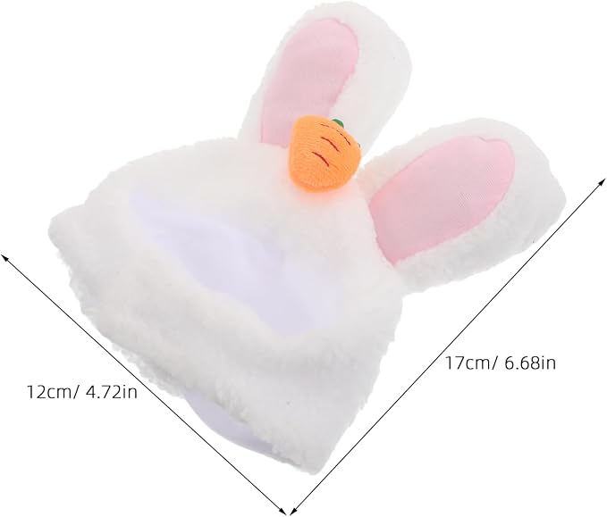 Pet Headwear Cat Rabbit Ear Hat for Small Dogs and Cats White Polyester | Bunny Ears Shape, Lightweight Breathable Wear, Easter and Halloween Parties