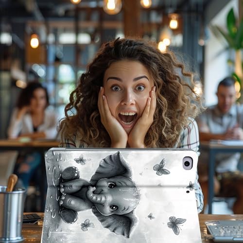 for Microsoft Surface Pro 11/10/9-13" 2024/2022 Tablet Case,Auto Wake/Sleep,Adjustable Stand Protective Cover - Cute Elephant