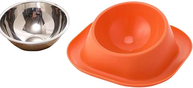 No Spill Cat Bowl Ant Proof Cat Dish for Kitten Pet Dog Small Animals Orange S