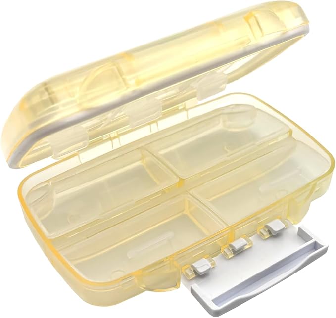 Ezy Dose Moisture-Proof Travel Pill Case, 7 Compartments, Cream, Medium | Moisture-Proof Pill Case, Medicine Planner, Vitamin Organizer Box, Travel-Friendly, Latch-Closure to Secure Contents