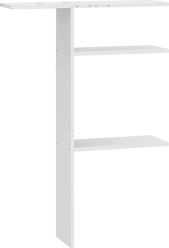 YITAHOME 60cuft Vertical Storage Shed Shelf, Weatherproof Metal Shelf for 60 cu ft Tool Cabinet, Ideal for Outdoor Use, Easy Assembly,45.6" L X 13.2" W X 69" H, White