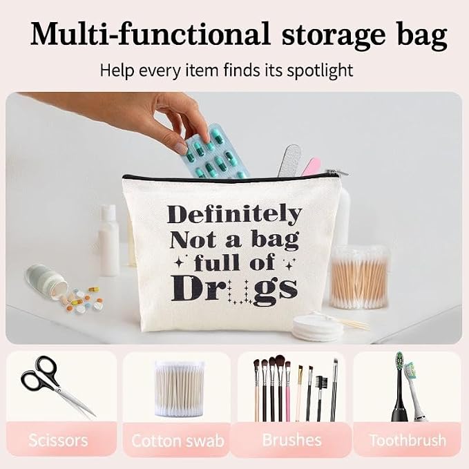 Drug Pouch Bag for Travel Small Medicine Pill Storage Bag Funny Emergency Pouch Medical Assistant Survival Bags Medication Bags for Camp Pharmacist Nurse Doctor Gifts Ideas for Women Men Med Pouches