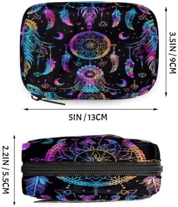 Travel Pill Organizer Rainbow Dreamcatcher Feather Small Pill Case
