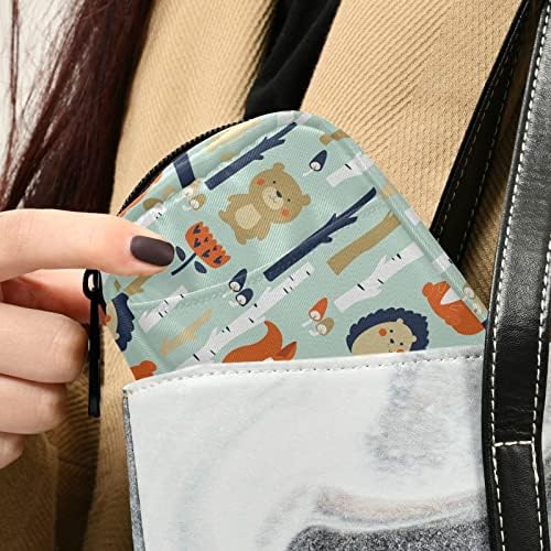 Forest Bear Fox Pill Box 7 Day Pill Case Travel Pill Organizer Bag with Zipper Portable Weekly Case Compact Size for Vitamin Supplement Holder