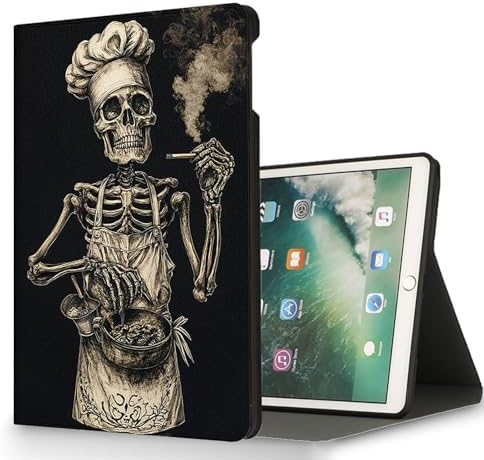 for Microsoft Surface Pro 7 Plus,Surface Pro 7/6/5/4 12.3" Tablet Case,Auto Wake/Sleep,Adjustable Stand Protective Cover - Skeleton Chef