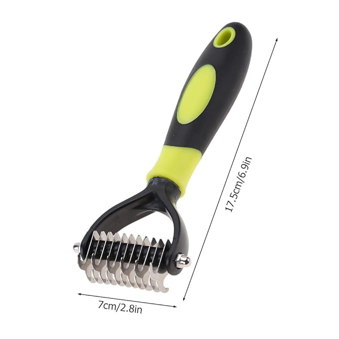 Deshedding Dog Brush, Cat Brush Dog Brush for Shedding Dog Rake Double Sided Undercoat Rake Comb for Detangling, Deshedding Pet Grooming Brush for Small, Medium Dogs and Cats