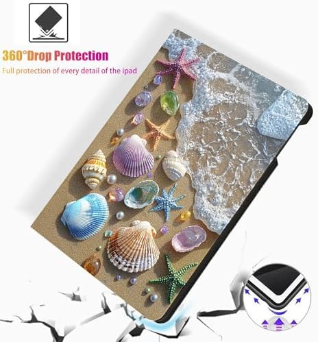 for Microsoft Surface Pro 11/10/9-13" 2024/2022 Tablet Case,Auto Wake/Sleep,Adjustable Stand Protective Cover - Ocean Shell Starfish