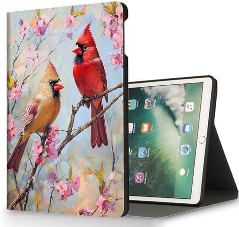 for Microsoft Surface Pro 11/10/9-13" 2024/2022 Tablet Case,Auto Wake/Sleep,Adjustable Stand Protective Cover - Cute Cardinal Bird