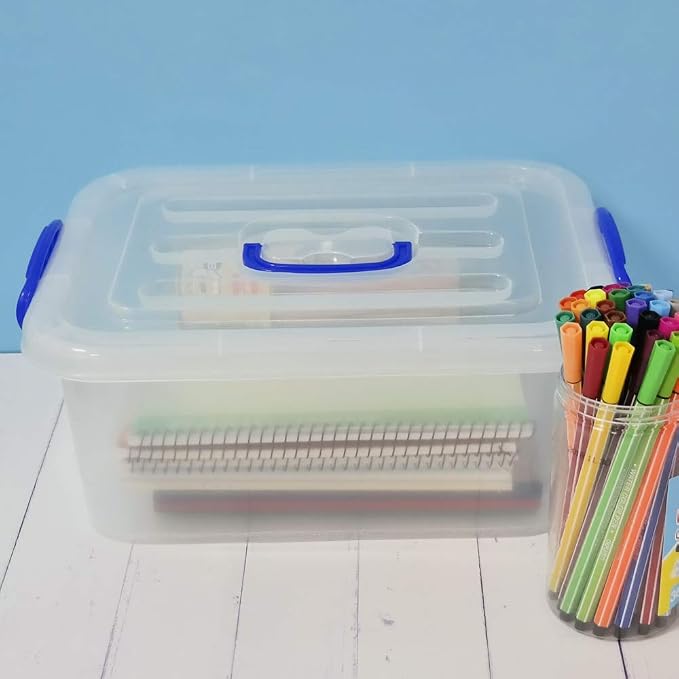 8 Liter Clear Plastic Storage Bins, 2 Packs Storage Boxes with Lids