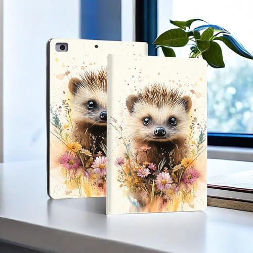 for Microsoft Surface Pro 8-13" 2021 Tablet Case,Auto Wake/Sleep,Adjustable Stand Protective Cover - Cute Hedgehog Flower
