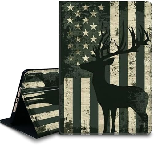 Bxgolkgd Tablet Case for Samsung Galaxy Tab A7 Lite 8.7 Inch 2021(SM-T220/T225/T227),Shockproof Stand Cover with Heat Dissipation,Auto Wake/Sleep Function,American Flag Deer