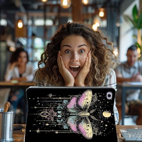 for Microsoft Surface Pro 11/10/9-13" 2024/2022 Tablet Case,Auto Wake/Sleep,Adjustable Stand Protective Cover - Moth Moon Starry Sky