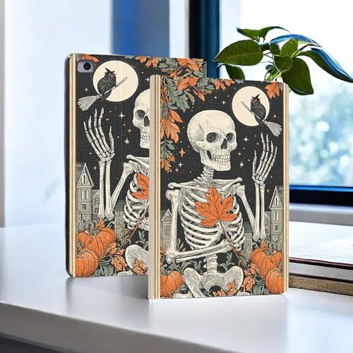 for Microsoft Surface Go 4/3/2/1-10.5" 2021 Tablet Case,Auto Wake/Sleep,Adjustable Stand Protective Cover - Halloween Skeleton