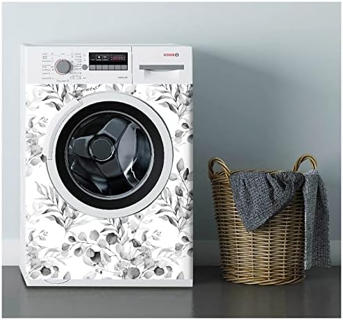HAOKH0ME Floral Shelf Liner Self Adhesive Drawer Liner Grey Contact Paper | Peel and Stick Cabinets Cupboard Dresser Drawers Easy Liners for Bathroom Kitchen Table Waterproof Removable 17.3in x 6.5ft
