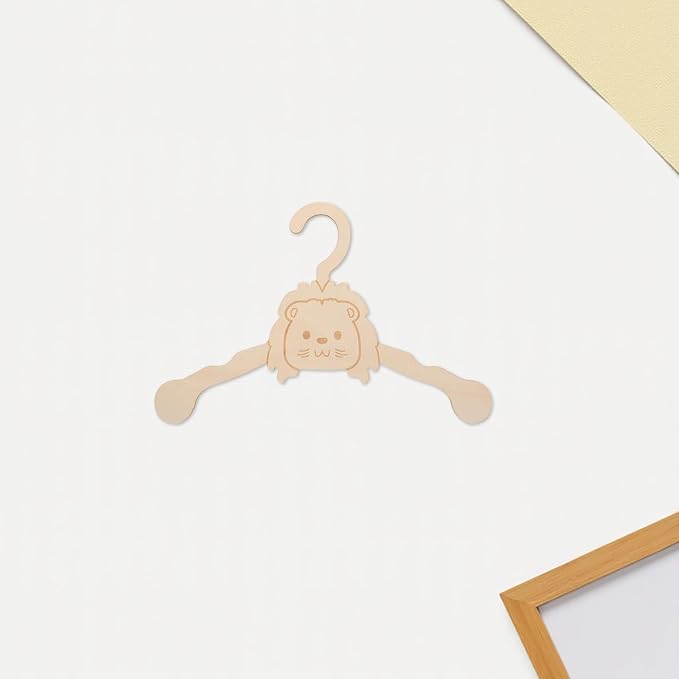 Toyvian Dog Clothes Hanger Puppy Clothes Drying Rack Wooden 10pcs with Cartoon Animal Shape, Beige Pet Apparel Hanger for Easy Access and Organizing Small Dog and Cat Wardrobes