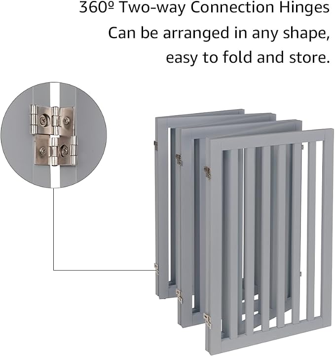 unipaws 120" Extra Wide Pet Gate and Pet Playpen Combination for Dog Cat | 36” Height Free Standing Dog Gate for Doorways, Stairs, Foldable Puppy & Room Divider, Indoor Use