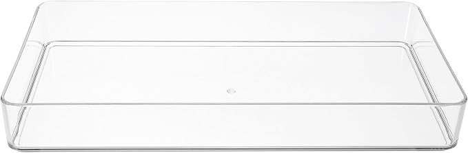 Ipetboom Large Capacity Drawer Organizer Tray for Kitchen Storage, Reusable Pet Material Divided Cutlery Container and Stationery Storage Box for Cosmetics and Sundries