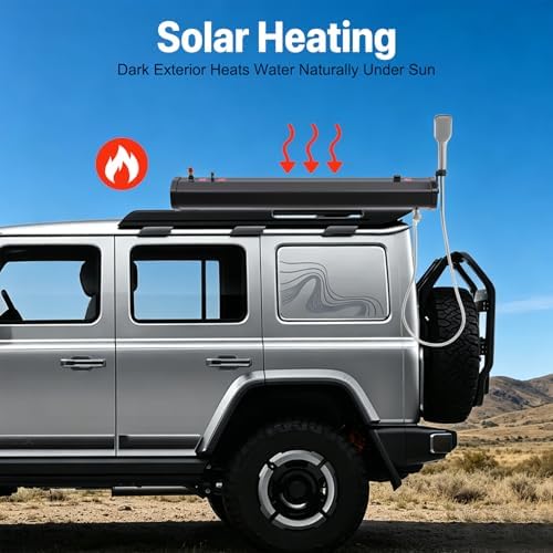 4.76 Gallon Pressurized Water Tank,Portable Car Camping Shower Water Storage Roof Rack Mounted Solar Shower or Overland Off-Road Vehicles, Pick-up Truck,Outdoor Activities Water Supply, RV, Camping