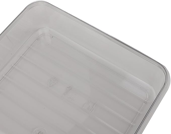Fruit Storage Container Sealed Drain Design Refrigerator Organizer for Kitchen Picnic PET Clear 31 x 24 x 7 cm 1 Box with 4 Compartments