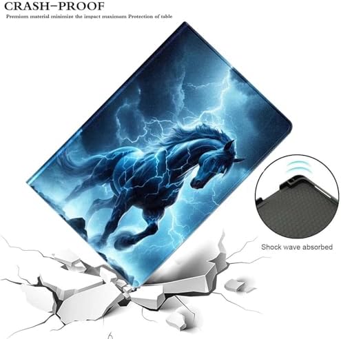 for Samsung Tab A9 Plus/A9+ 10.9 Inch 2023 (SM-X210/X216/X218) Tablet Case,Premium Leather Folio Stand Auto Wake/Sleep,Multiple Viewing Stand,Lightning Horse