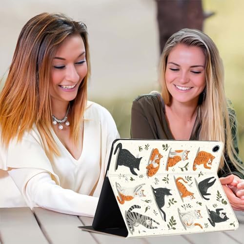for Samsung Galaxy Tab A 10.1 Tablet Case 2019 Model T510 T515 T517,Premium Leather Folio Stand Auto Wake/Sleep,Multiple Viewing Stand,Cute Cats