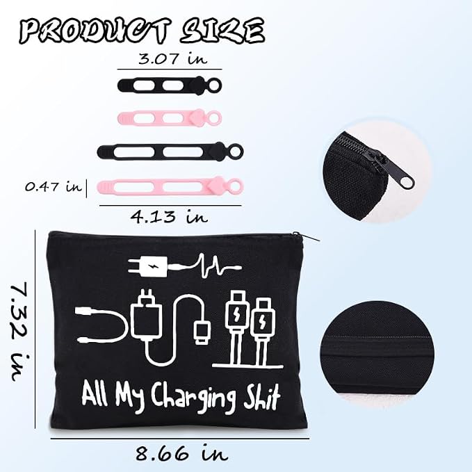 Sisadodo Charging Cable Organizer Travel Bag Toiletry Makeup Cosmetic Bags Medicine Med Toiletry Bag Pouch Diabetic Gifts Bags
