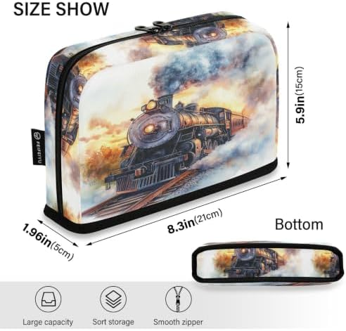Locomotive Train Pencil Case for Kids Girls Boys | Large Pencil Pouch Pen Bag Holder with Big Capacity