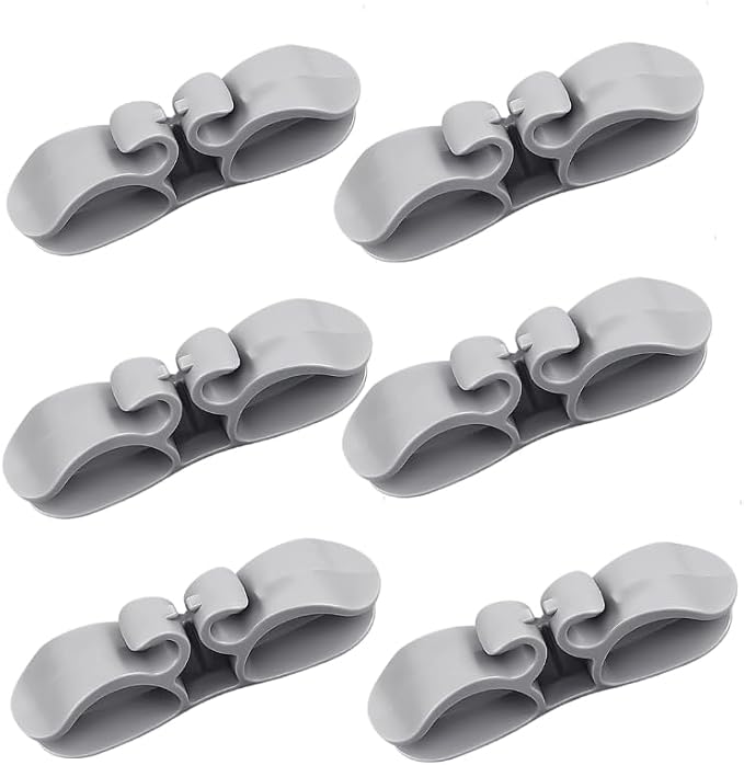 Cord Organizer for Appliances 6 Pack Durable Rubber Cord Wrapper for Kitchen & Office 3M Adhesive Stable Design Easy Storage Home Appliance Cord Hider (Grey)