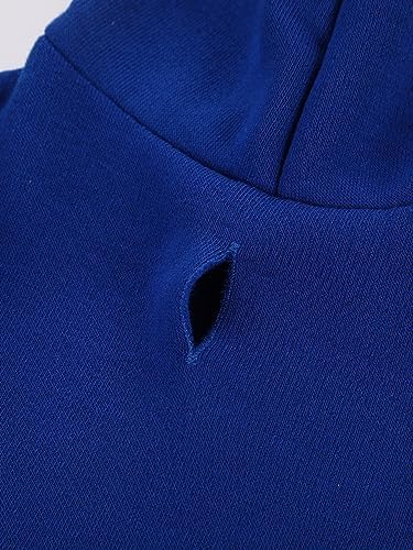 QWINEE Basic Dog Hoodie Sweatshirt Puppy Sweater Warm Cat Costumes Pet Clothes for Chihuahua Puppy Kitten Small Medium Dogs Royal Blue Medium